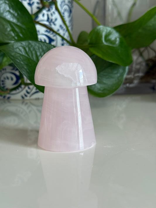 Rose Quartz Mushroom Crystal – Love & Heart Chakra Healing