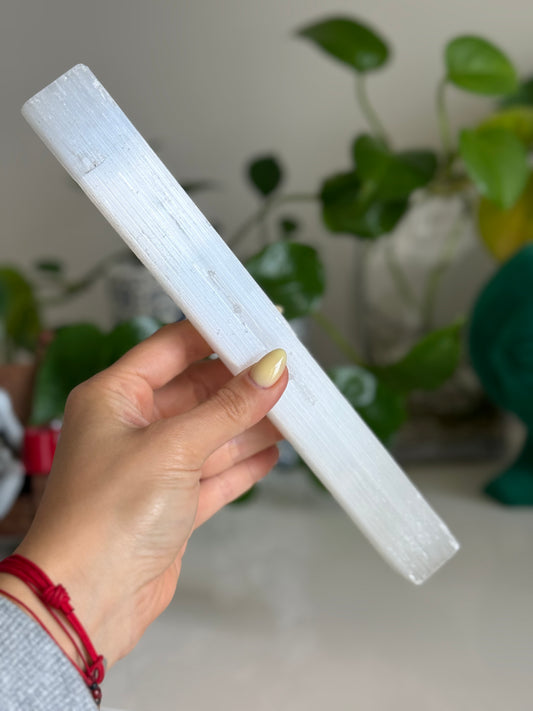 Selenite wand – 9 Inch – Cleansing, Protection & Crown Chakra Support