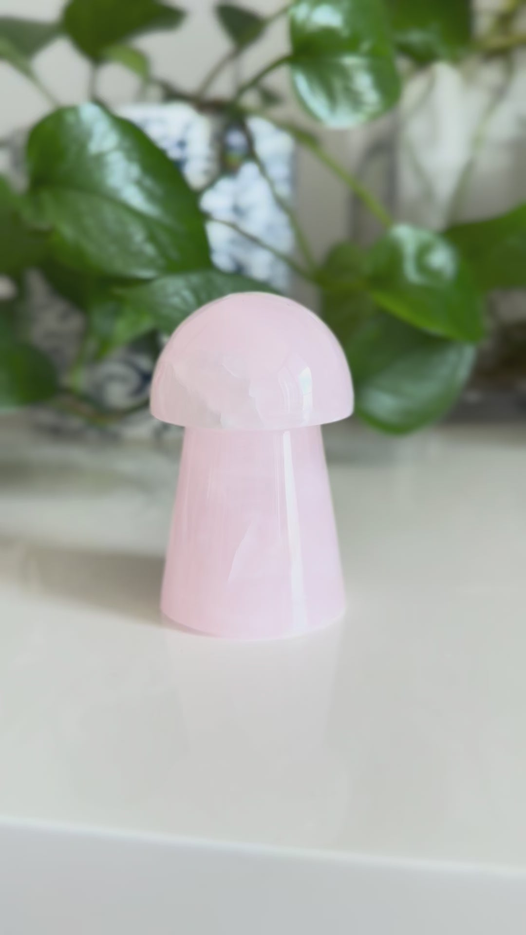 Rose Quartz Mushroom Crystal - Love & Heart Chakra Healing