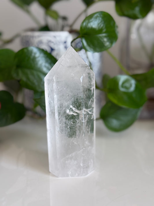 Clear Quartz Point – 5 Inch – Clarity, Amplification & Reiki-Charged