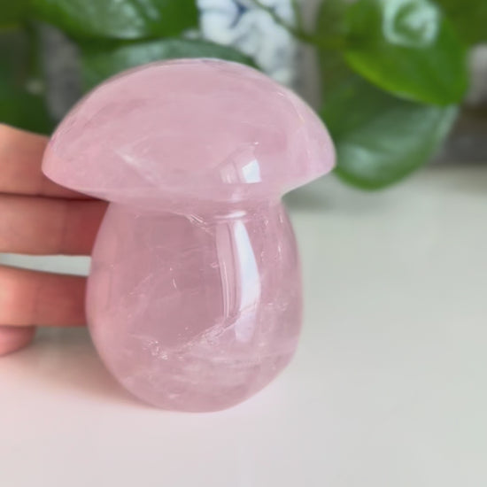 Rose Quartz Mushroom Crystal – 3 Inch – Love & Heart Chakra Healing